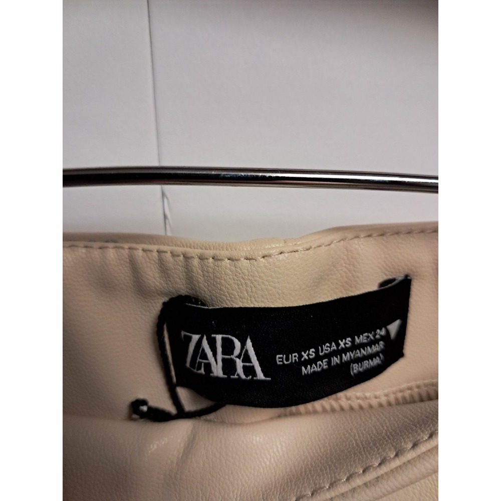 Zara Cream Colored Hi-Rise Leggings-size XS - Picture 6 of 7